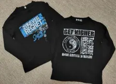 キッズ　黒長袖シャツ2枚セット　140cm