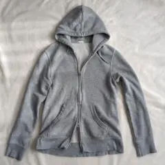 【ジーユー/GU】グレー フルジップ スウェットパーカー