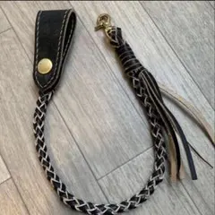 ウォレットロープ　46cm 丘染めブラック　トラッカーウォレット用