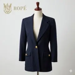 ROPÉ 紺ブレザー テーラードジャケット 金ボタン 紋章 ロング丈 きれいめのサムネイル