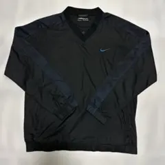 希少NIKEGOLFナイキゴルフナイロンピステブラックにブルー刺繍サイズM