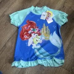 新品 タグ付 ディズニー アリエル 半袖 ラッシュガード 120cm