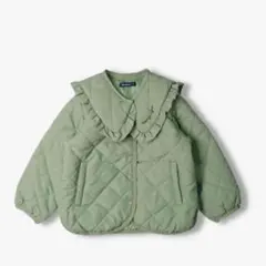 moujonjon フリル付きキルティングジャケット 100cm グリーン