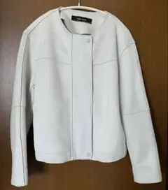 ZARA BASIC ホワイト ノーカラージャケット