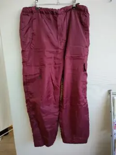 バーガンディ カーゴパンツ ナイロン製 裏起毛