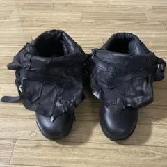 希少 本革 YasuyukiIshii パッチワーク ハイカット スニーカー 黒 