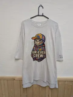 ☆sould out★FUR-EVER CREW 猫デザイン Tシャツ グレー