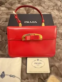 【希少】PRADA 赤 ハンドバッグ