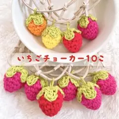 いちごチョーカー 10個 ミックス トリミングチョーカー (B-42)