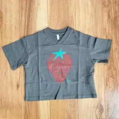 【子供服】いちごTシャツ　110　黒　ゆったり　男の子　女の子　春夏秋　おでかけ