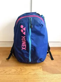 【美品】ヨネックス『テニスラケットバッグ』バックパック／リュック／ブルー×ピンク