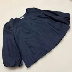 新品タグ付 42 ローズティアラ 濃紺 リボンポケット ノーカラージャケット