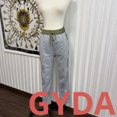 GYDA グレー ジョガーパンツ オリーブグリーンウエストバンド ジェイダ