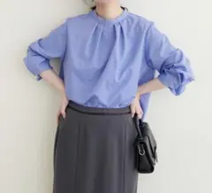【タグ新品】naturalcouture osonoバック釦スタンドカラーシャツのサムネイル