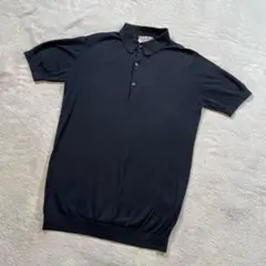 JOHN SMEDLEY シーアイランドコットン ニット ポロシャツ ネイビー