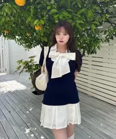 OLIVE des OLIVE ボウタイドッキングワンピ
