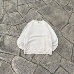 90s Lee スウェット　無地　クリームベージュ　前Vガゼット