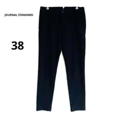 【ジャーナルスタンダード】チェック柄 テーパードパンツ　38 ネイビー