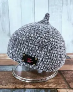 手編みニット帽　ドングリ帽