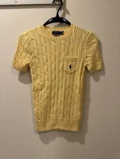 Polo Ralph Lauren ケーブルニット 半袖セーター イエロー