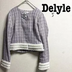 Delyle NOIRデイライルノアール　ツイードジャケット　パール　ショート丈