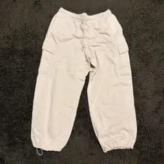 UNIQLO M ピンク スウェット カーゴパンツ 裾スピンドル付