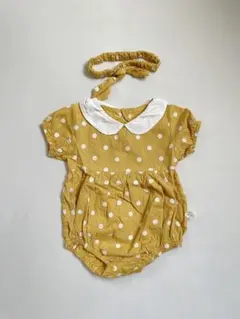 TOYSTORYギャビーギャビー風ロンパース/黄色水玉/70cm