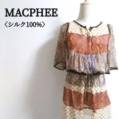 MACPHEE マカフィー シルク ペイズリー チュニック 38 M 5分袖のサムネイル