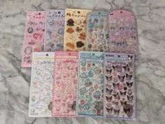 正規品】サンリオボンボンドロップシール コットンパフィーシール きゅるるんシール