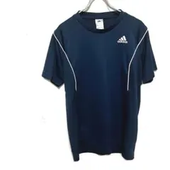 アディダス adidas スポーツメッシュ半袖Tシャツ　ネイビー　Sサイズ