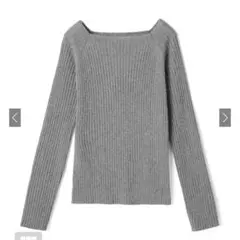 スクエアネックリブニットトップス[rut072]