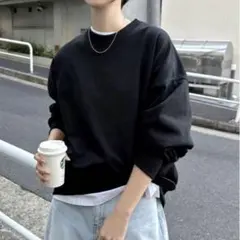 【新品タグ付】スウェットボリューム袖トップス 黒 ブラック