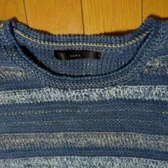 ◀YEVS▶ 灰青系ラメ糸8部丈袖ニット