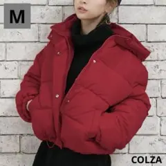COLZA(コルザ)赤色・レッド・フード付き 中綿 ダウンジャケット (M)