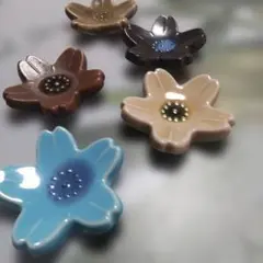 作家陶器★花形箸置き5個セット 未使用‼️インテリアにも❗️