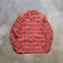 CALEE オンブレチェックシャツ ロゴ刺繍 赤