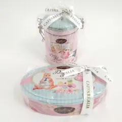 カファレル　小物入れ　缶　キャニスター缶　　白猫　茶トラ　猫　ネコ　レアのサムネイル