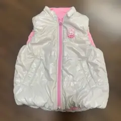 ミキハウス　シルバー ピンク リバーシブル　ベビーベスト