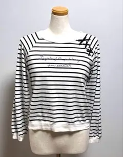 ポンポネットジュニア　ロゴ刺繍レースアップTシャツ　L