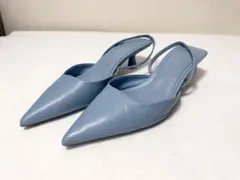 ZARA ザラ スリングバック サンダル ミュール 水色 24.5cm 5cm