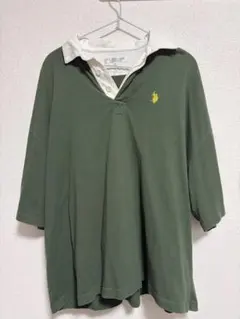 U.S. POLO ASSN. ラガーシャツ グリーン Mサイズのサムネイル