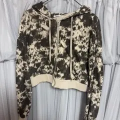 WEGO タイダイ柄 クロップドパーカー