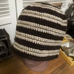 547 バケットハット クロシェハット ニット帽 手編み ハンドメイド