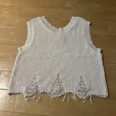 ⭐︎チャオパニックティピー⭐︎フリンジベージュニットベストのサムネイル