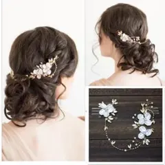 新入荷！ウェディング　結婚式　ヘアアクセサリー　前撮り　小枝 花f