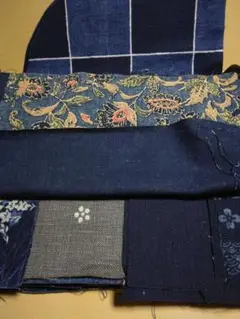 笹倉玄照堂 吉兆藍木綿 ハギレ 藍染 木綿③