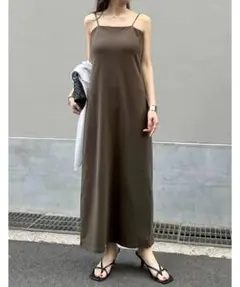 Re：EDIT リエディ　カップ付きフライスキャミワンピース ブラウン　Mサイズ