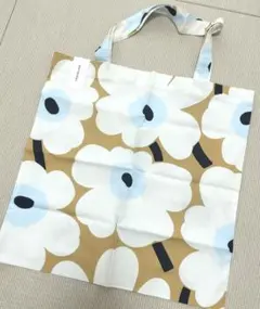marimekko フラワーパターン ファブリックトートバッグ