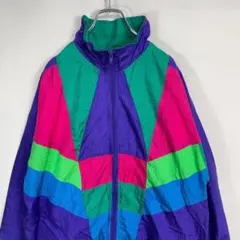 SUNTERRA 90s マルチカラー　ナイロンジャケット 古着　M