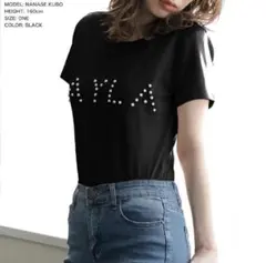 JULIA BOUTIQUE パールロゴ Tシャツ ブラックのサムネイル